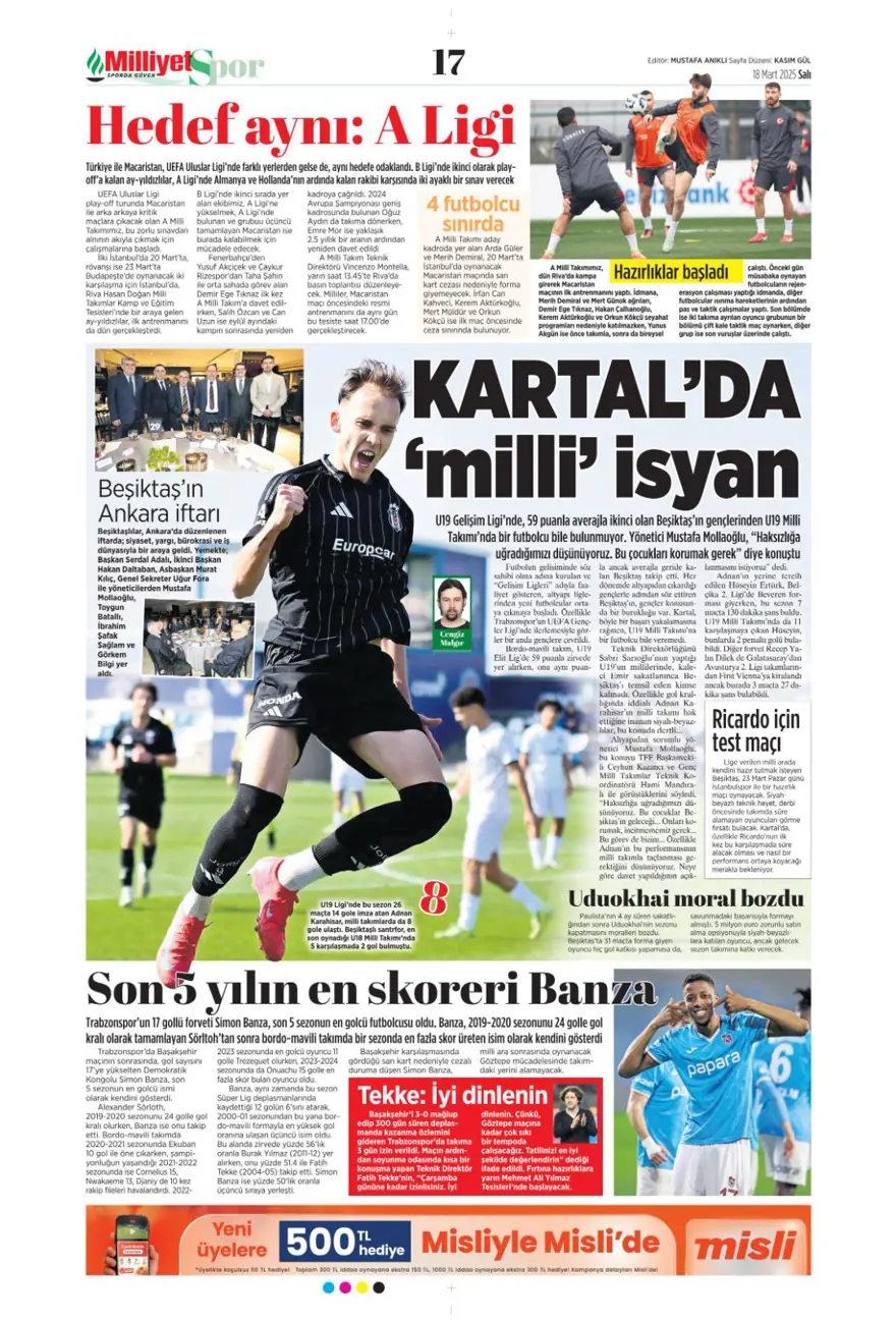 "Osimhen için iki seçenek var" (18 Mart 2025 spor manşetleri) 14