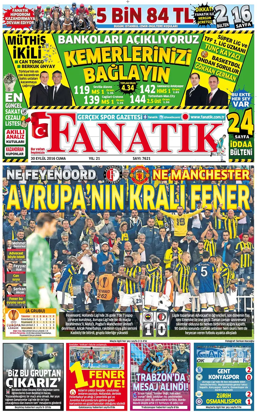 Günün gazete manşetleri - 30 Eylül 2016 18