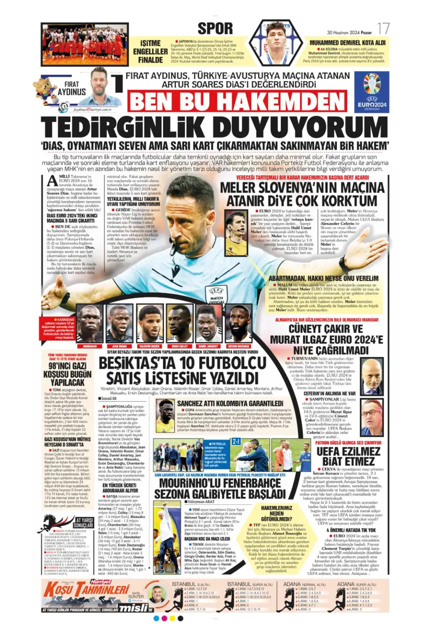 "Avusturya'ya farklı 11" (30 Haziran 2024 spor manşetleri) 17