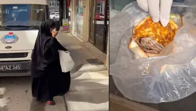 Dilencinin lahmacun oyununu zabıta bozdu