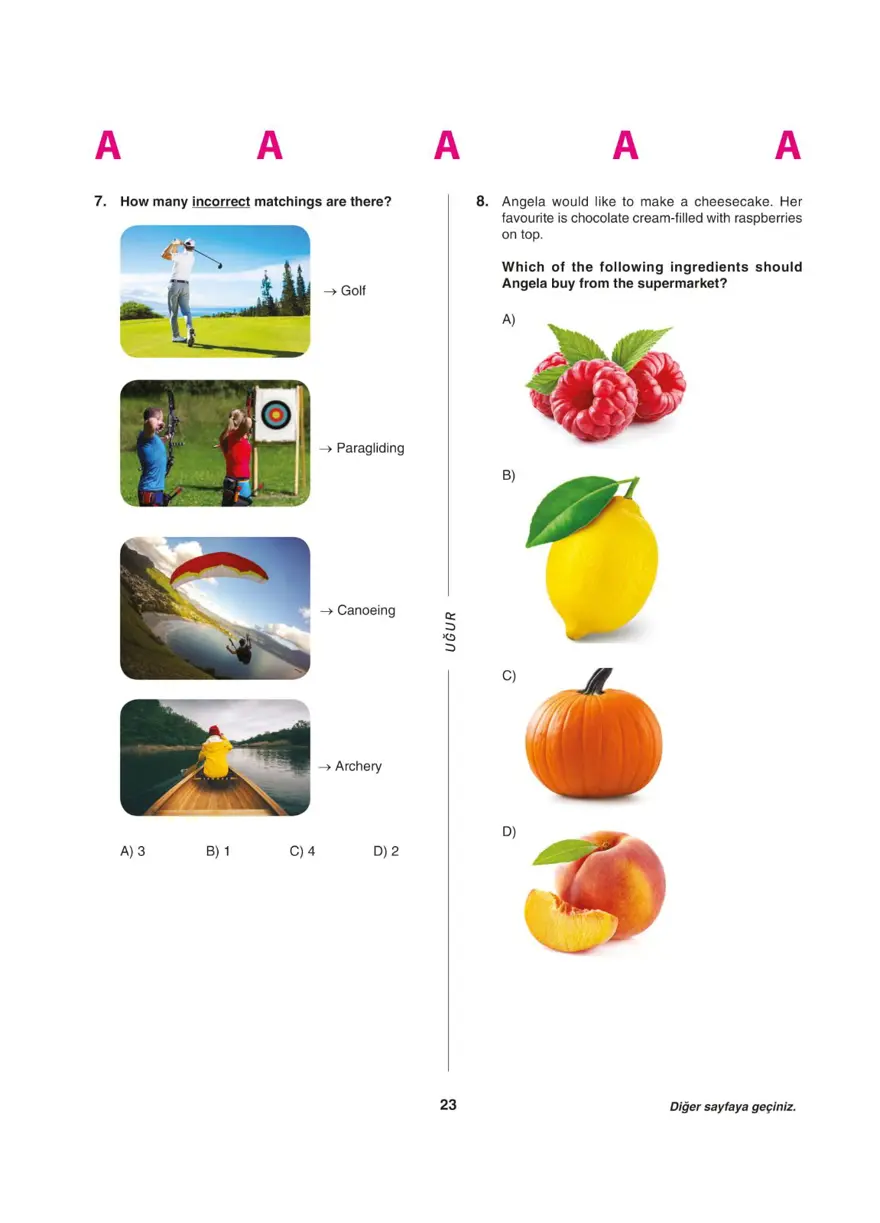 Uğur Okulları LGS deneme sınavı (Sözel bölüm) 22