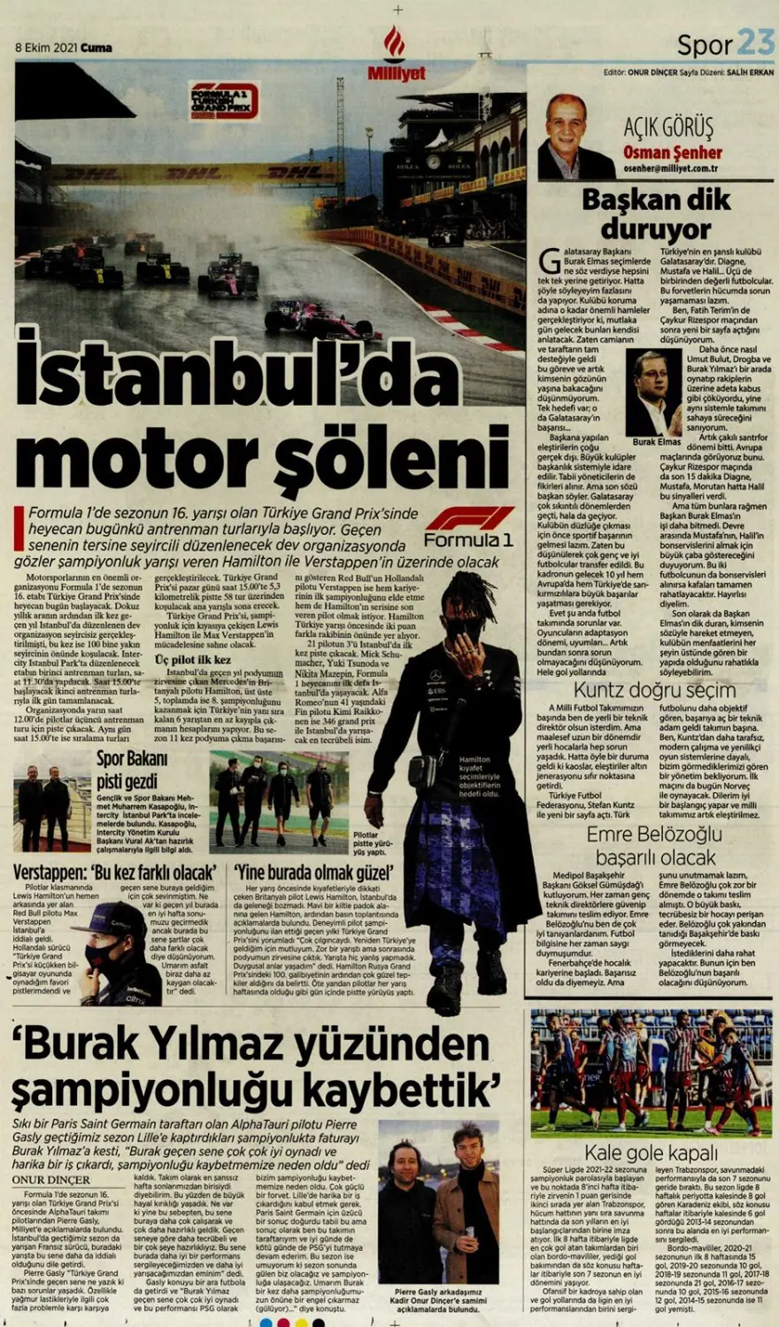 Günün spor manşetleri (8 Ekim 2021) 12