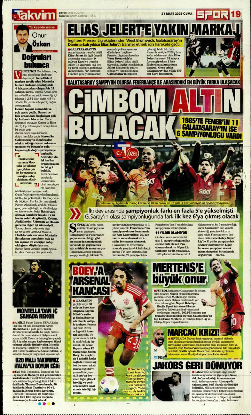 "İşte bizim çocuklar" (21 Mart 2025 spor manşetleri) 14 "İşte bizim çocuklar" (21 Mart 2025 spor manşetleri) 14