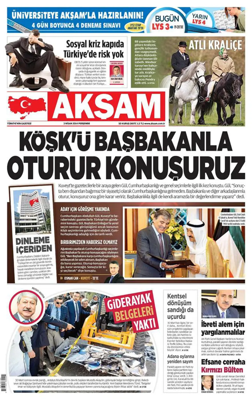 Günün gazete manşetleri - 3 Nisan 2014 6