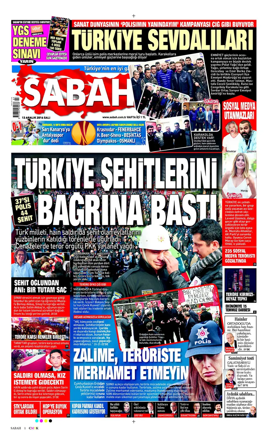Günün gazete manşetleri - 13 Aralık 2016 7