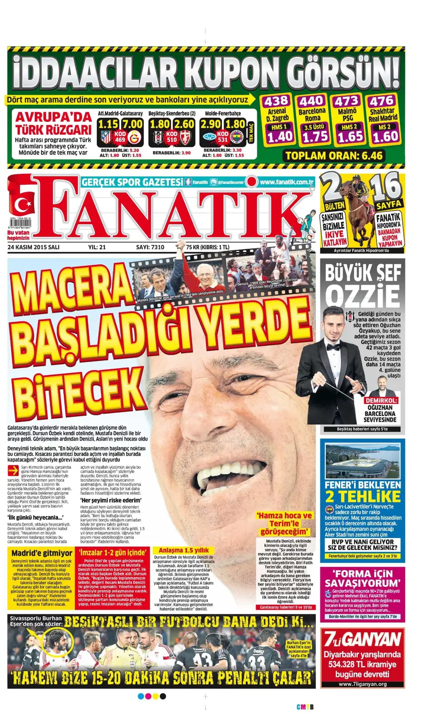 Günün gazete manşetleri - 24 Kasım 2015 19