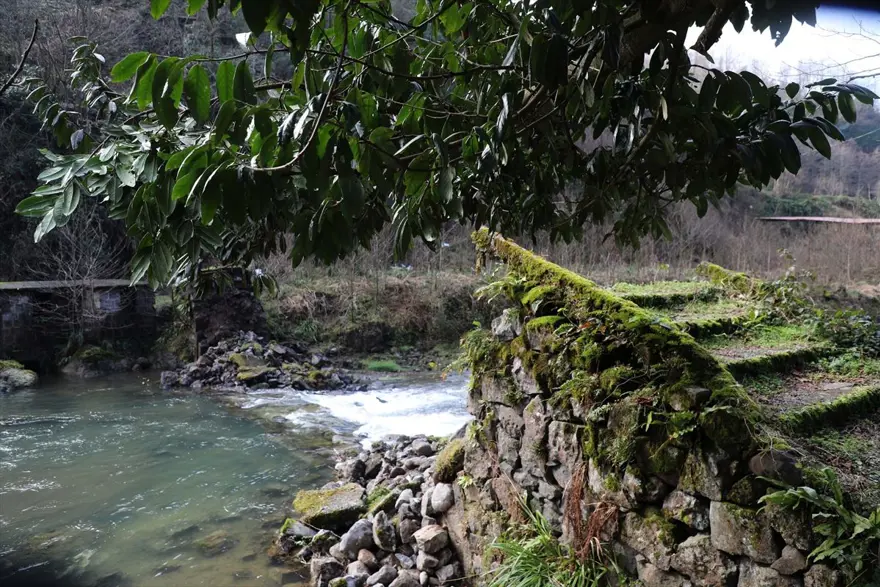 Rize'de tarihi kemer köprü yıkıldı 6