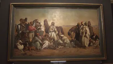 35 metrekare büyüklüğündeki ''Çöl'de Av'' tablosu sanatseverlerle buluşuyor