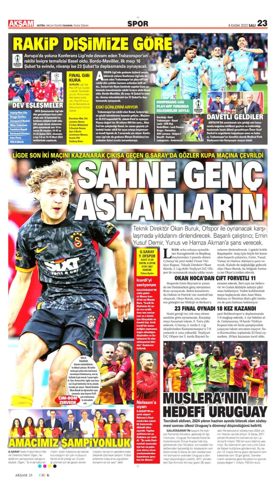 Günün spor manşetleri (8 Kasım 2022) 4