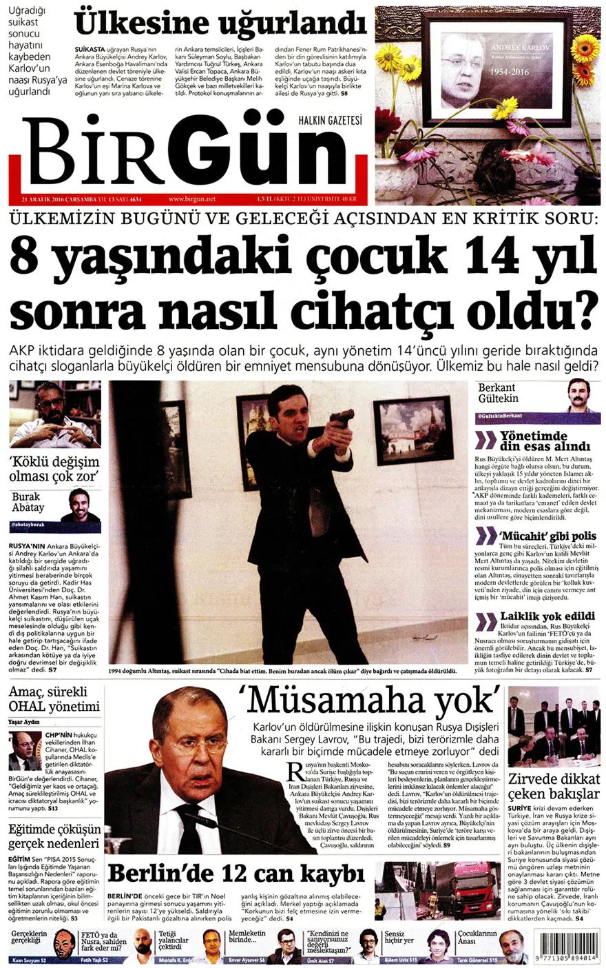 Günün gazete manşetleri - 21 Aralık 2016 11