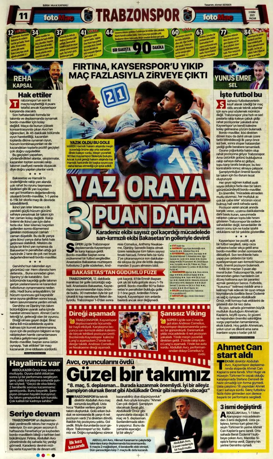 Günün spor manşetleri (03 Ekim 2021) 15