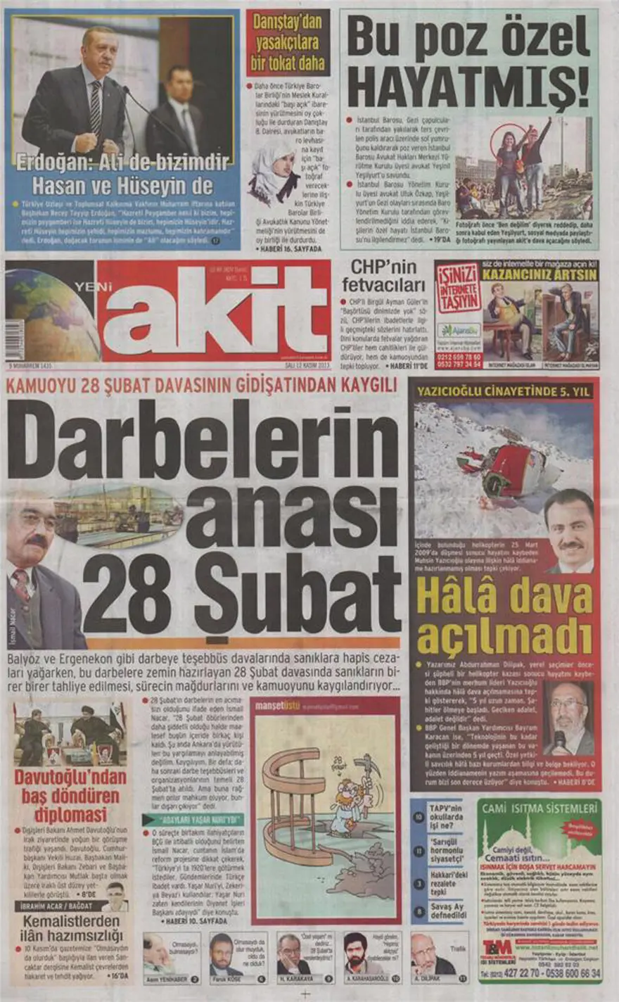 Günün manşetleri - 12 Kasım 2013 14 Günün manşetleri - 12 Kasım 2013 14