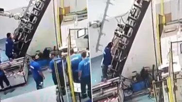 Fabrikada feci olay: Makine sırtına saplandı
