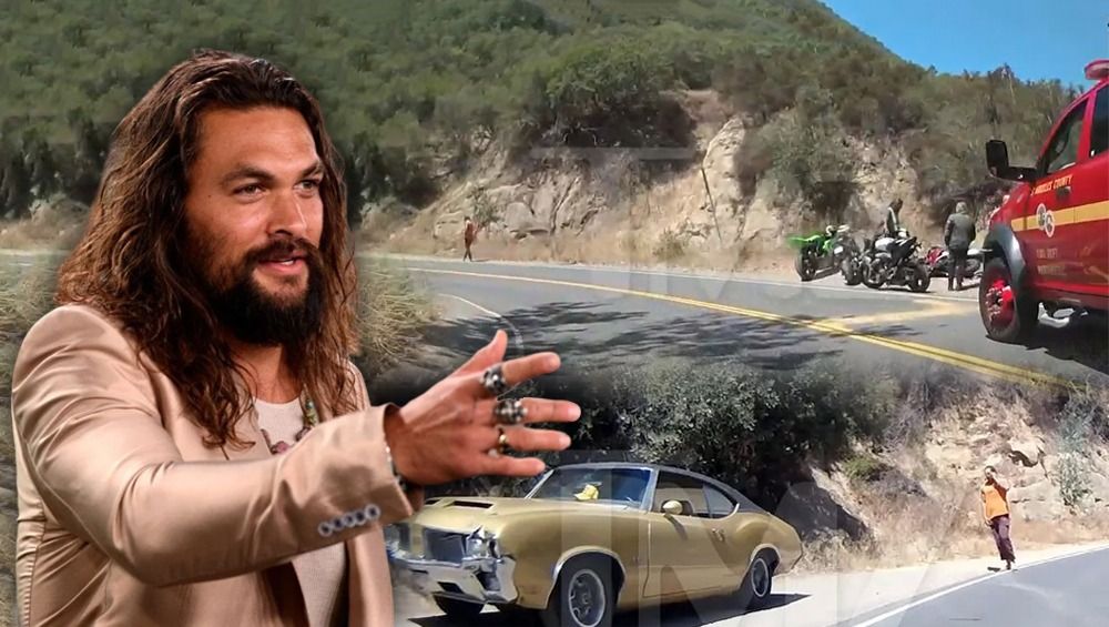 Jason Momoa motorsiklet sürücüsüyle kafa kafaya çarpıştı