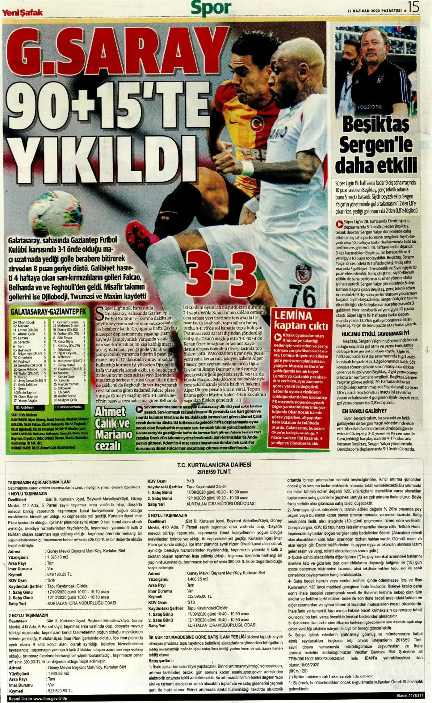 Günün spor manşetleri (22 Haziran 2020) 18