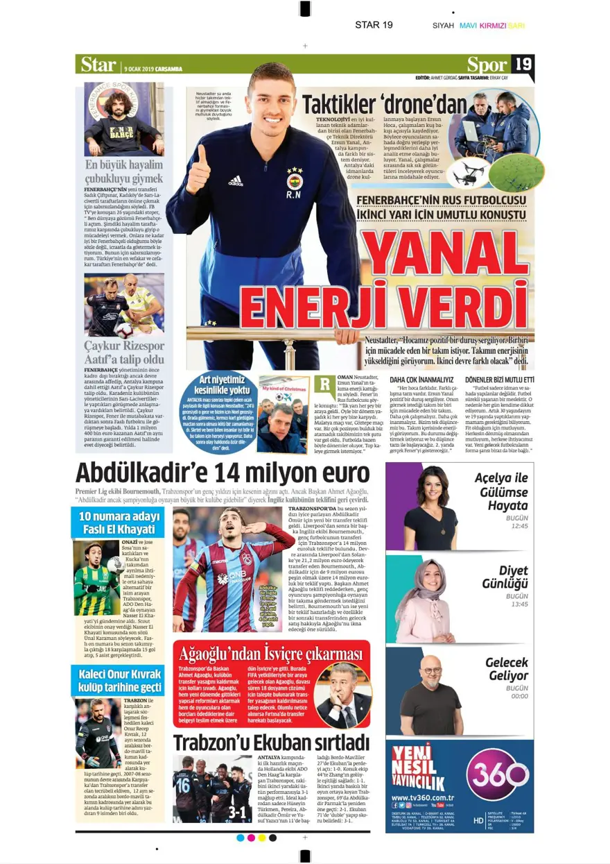 Günün spor manşetleri (09 Ocak 2019) 12