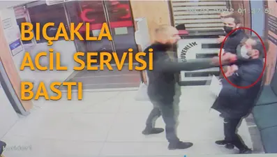 Bıçaklı saldırgan doktoru yumrukladı