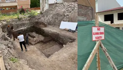 İznik'te bir evin temelinde mozaik bulundu