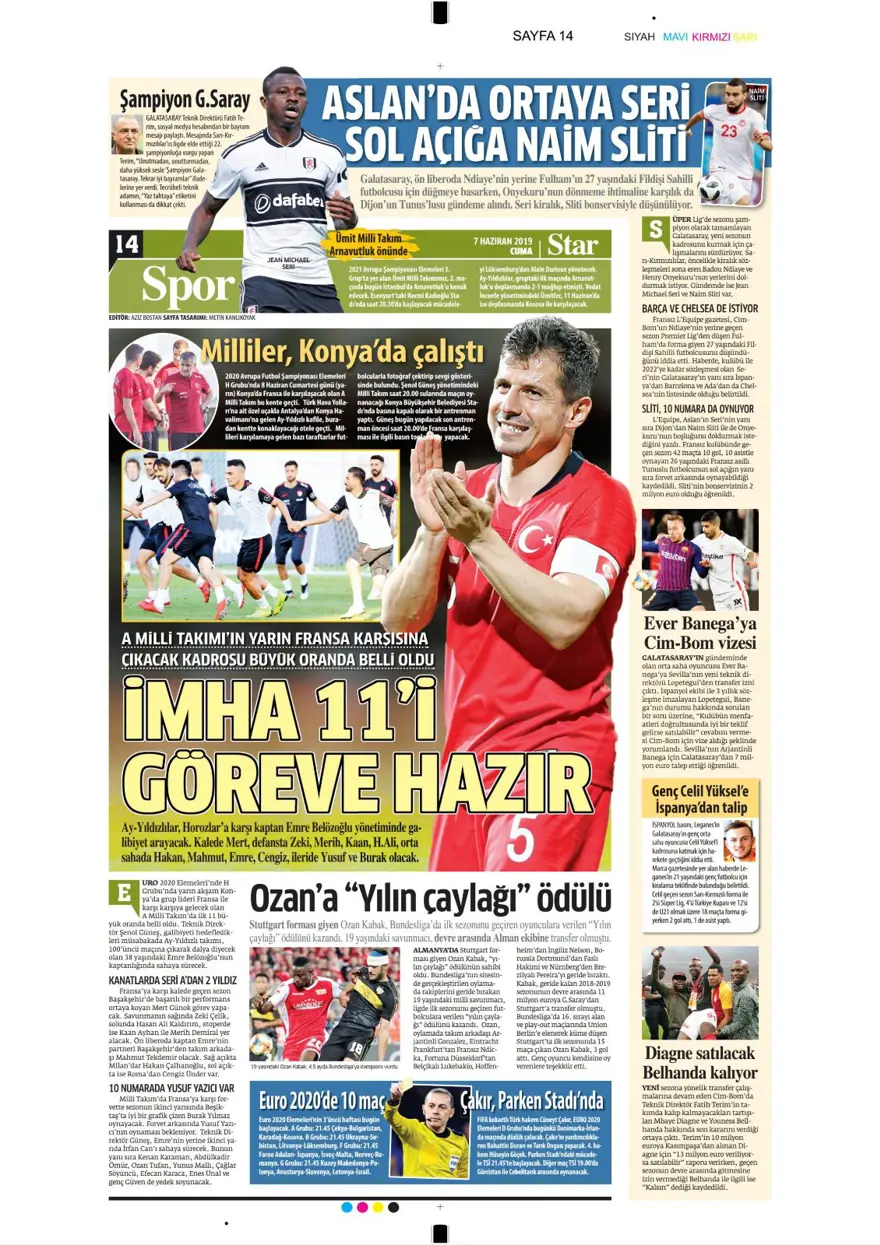 Günün spor manşetleri (7 Haziran 2019) 13