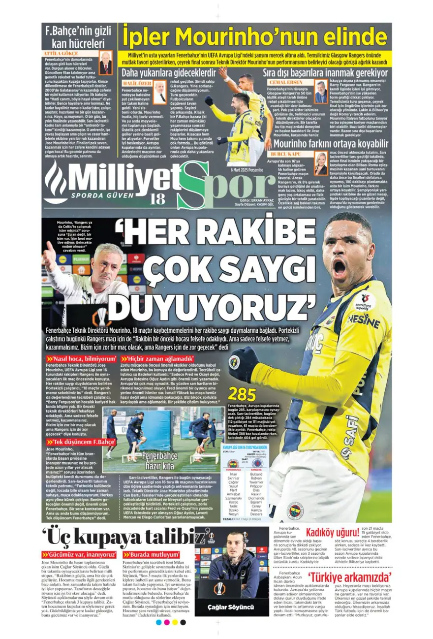 "Kadıköy'de bu işi bitirelim" (6 Mart 2025 spor manşetleri) 19