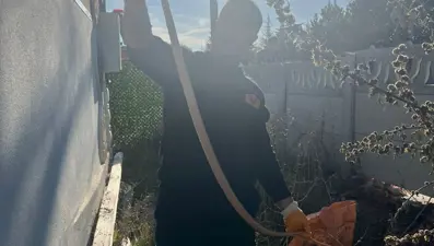 Bahçede görülen yılan paniğe neden oldu