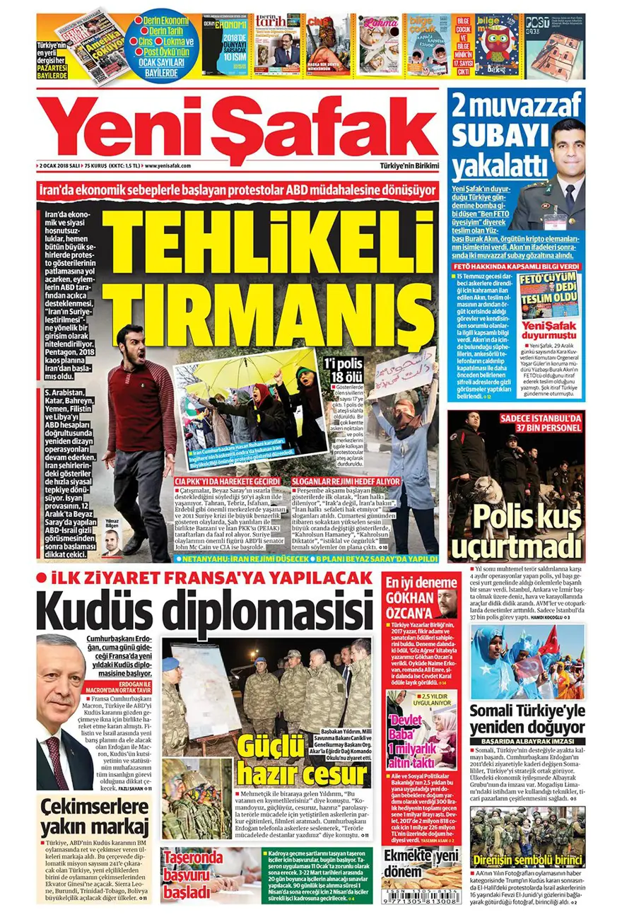 Günün gazete manşetleri - 2 Ocak 2018 17