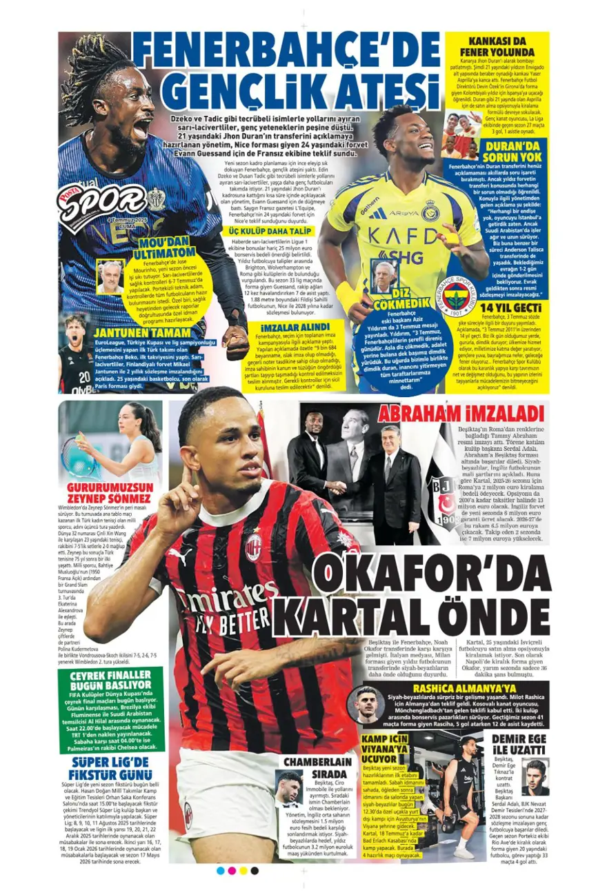 "Kale artık İrfan Can'ın" (4 Temmuz 2025 spor manşetleri) 10