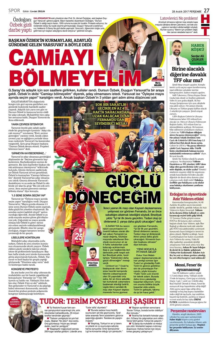 Günün spor gazeteleri (28 Aralık 2017) 3