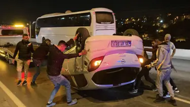 Alkollü sürücü aracıyla takla attı