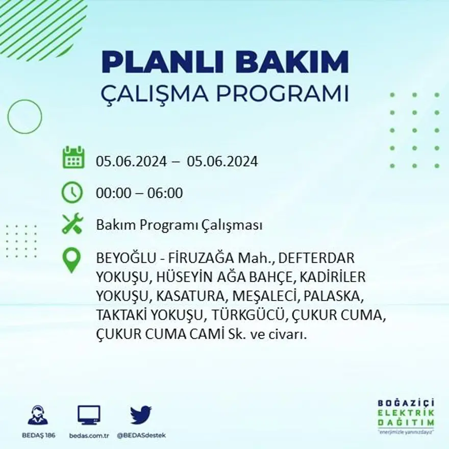 İstanbul'un 19 ilçesinde elektrik kesintisi: Elektrikler ne zaman gelecek? (5 Haziran BEDAŞ kesinti programı) 17 İstanbul'un 19 ilçesinde elektrik kesintisi: Elektrikler ne zaman gelecek? (5 Haziran BEDAŞ kesinti programı) 17