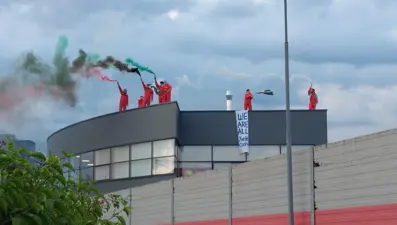 Avusturya'da dikkat çeken Filistin protestosu