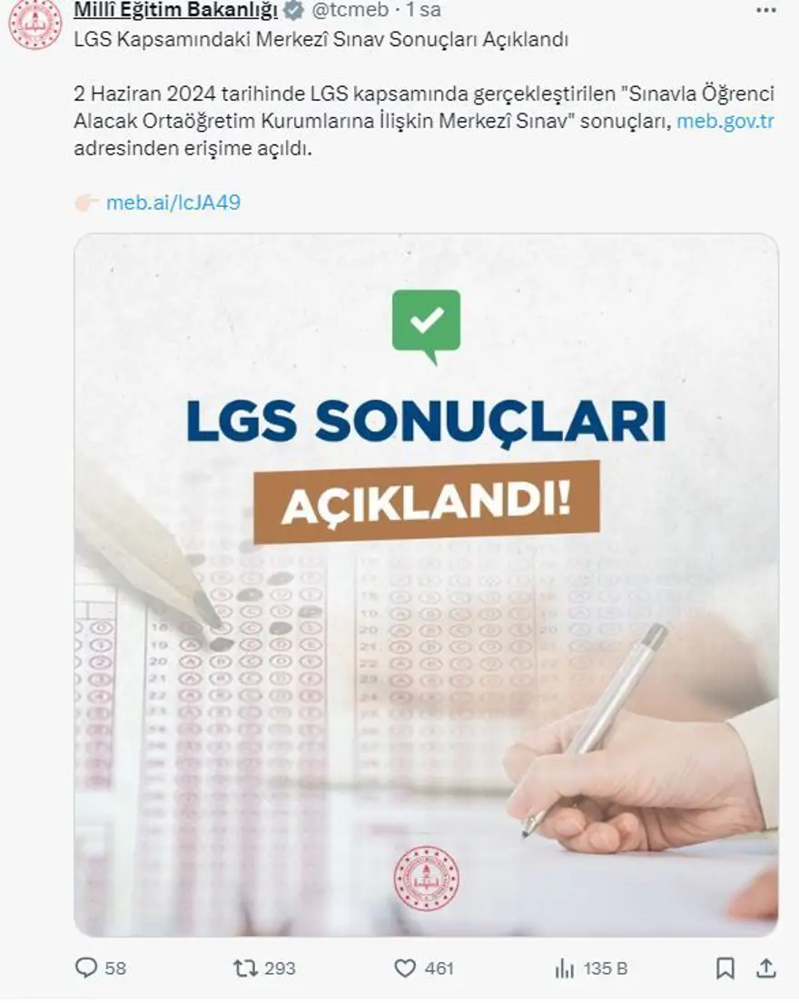 LGS SONUÇ DUYURUSU 1 LGS SONUÇ DUYURUSU 1
