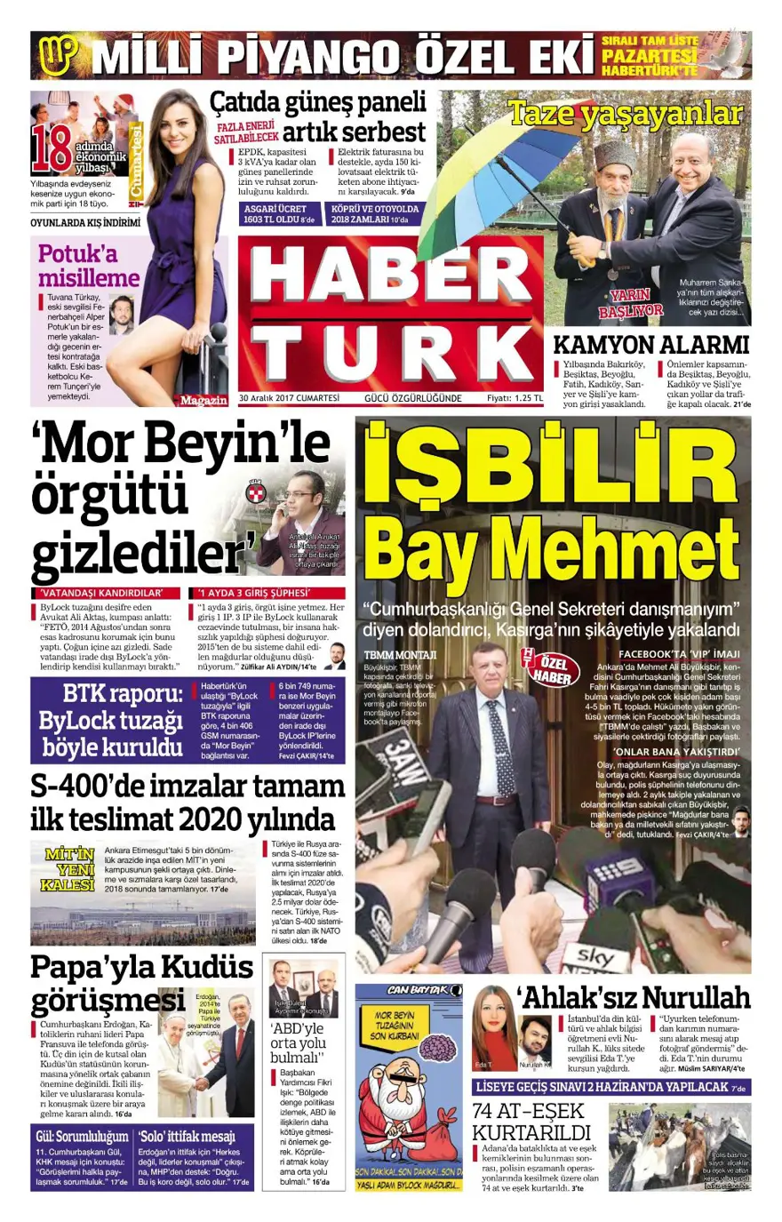Günün gazete manşetleri - 30 Aralık 2017 6