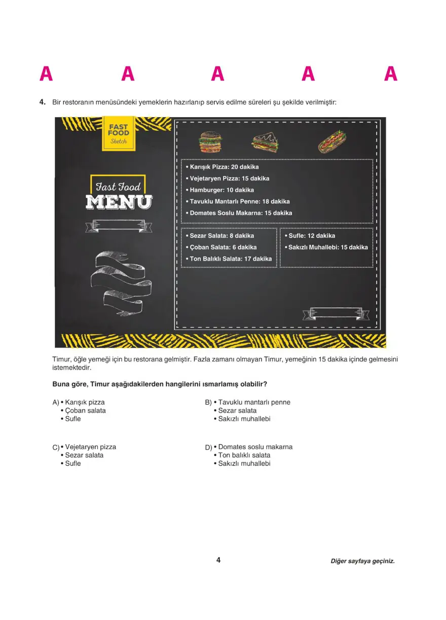 LGS deneme sınavı - Sözel bölüm 3