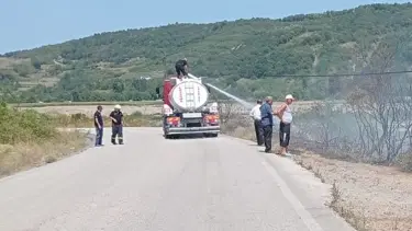 Çaycuma'da çalılık alanda yangın çıktı