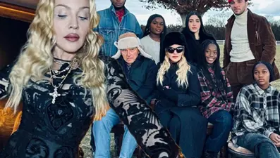 Babası ve 6 çocuğuyla bir arada: Madonna'dan mutlu aile pozları