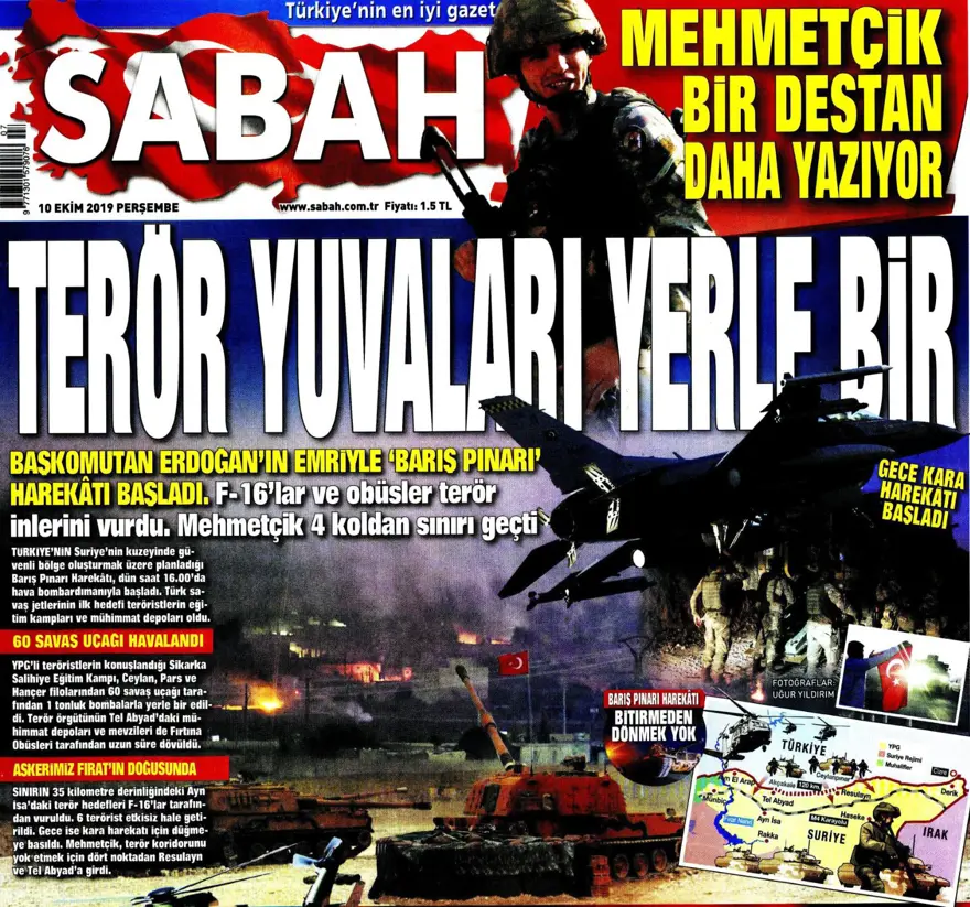 Barış Pınarı Harekatı manşetlerde 7