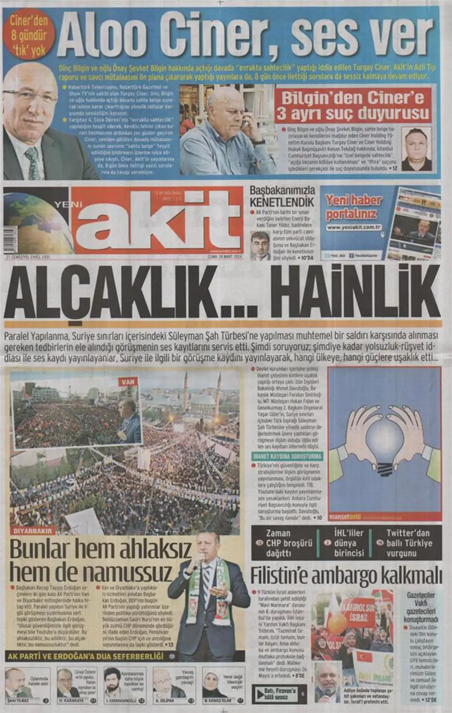 Günün gazete manşetleri - 28 Mart 2014 13