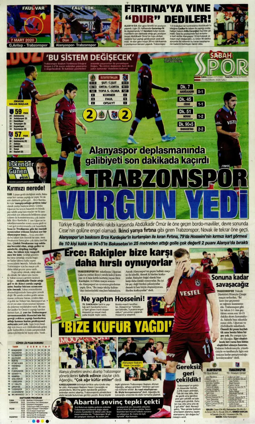 Günün spor manşetleri (23 Haziran 2020) 8