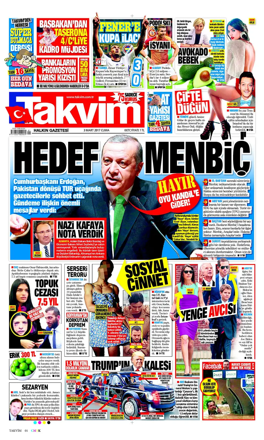 Günün gazete manşetleri - 3 Mart 2017 6