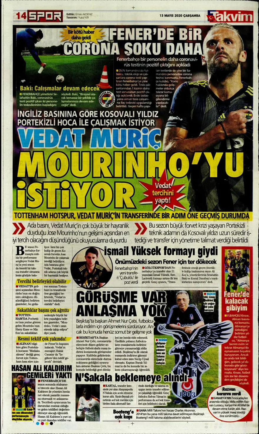 Günün spor manşetleri (13 Mayıs 2020) 3