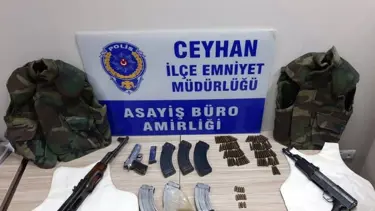 Adana'da bir çiftlikte kalaşnikof ve hücum yelekleri ele geçirildi