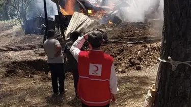 Sinop'ta çıkan yangında 5 ev küle döndü