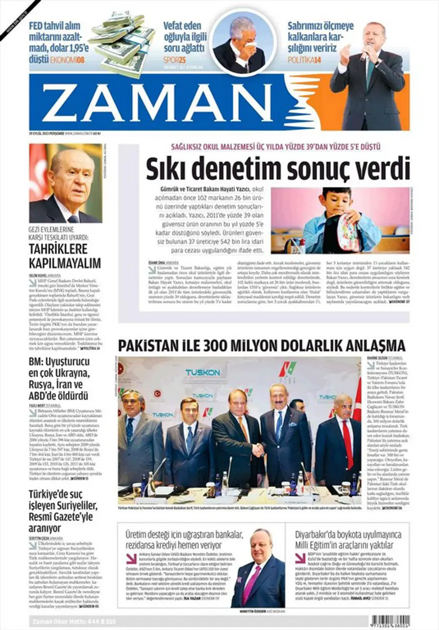 Günün Manşetler- 19 Eylül 2013 10