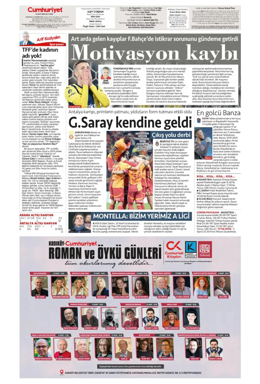 "Osimhen için iki seçenek var" (18 Mart 2025 spor manşetleri) 23