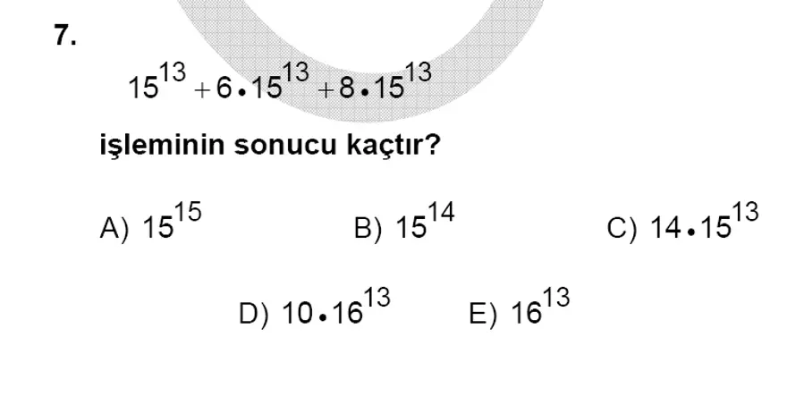 YGS Matematik soruları ve yanıtları 6