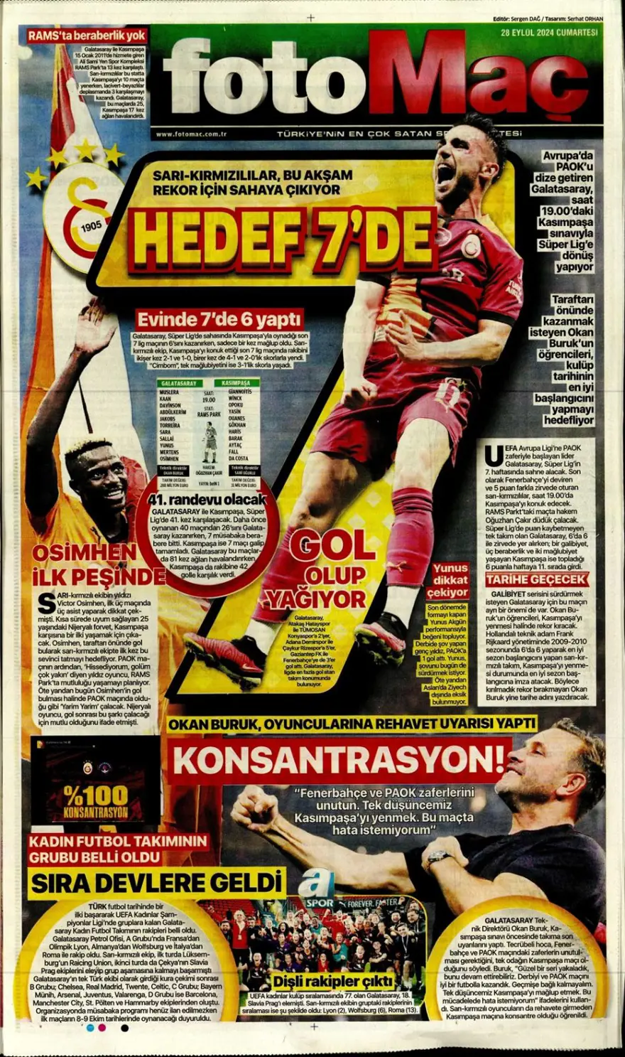 "Ziyech'in üstü çizildi" (28 Eylül 2024 spor manşetleri) 12 "Ziyech'in üstü çizildi" (28 Eylül 2024 spor manşetleri) 12