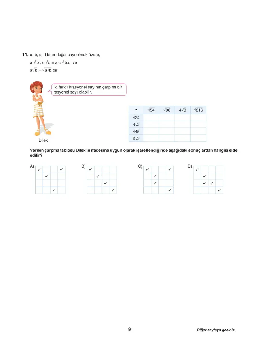 Uğur Okulları LGS-2 sayısal deneme sınavı 8