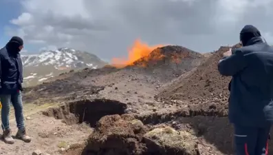 Sivas'ta doğal gaz hattına yıldırım düştü