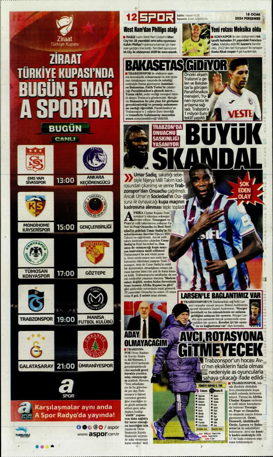 "Aslan'dan Mangala harekatı" (18 Ocak 2024 spor manşetleri) 11 "Aslan'dan Mangala harekatı" (18 Ocak 2024 spor manşetleri) 11